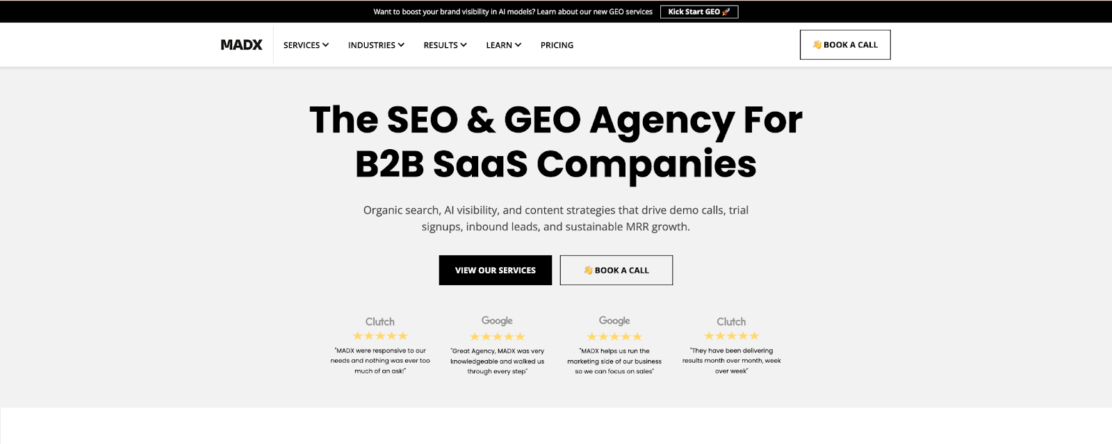 MADX Digital homepage