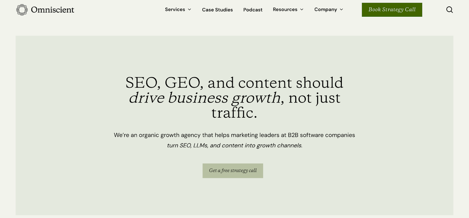 Omniscient Digital homepage