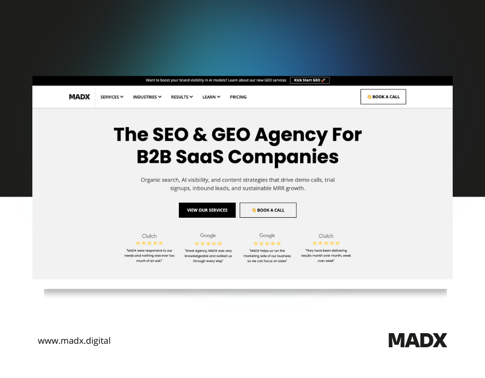 MADX Digital homepage