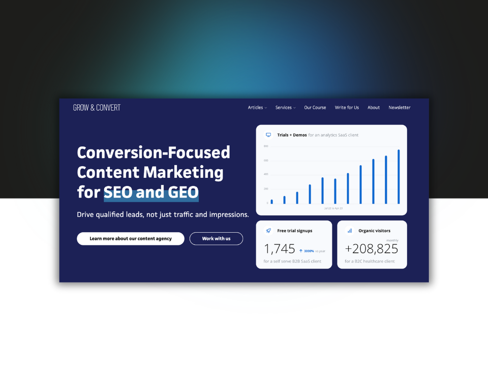 growth and convert homepage
