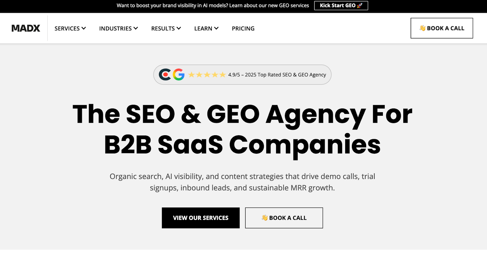 MADX Digital homepage