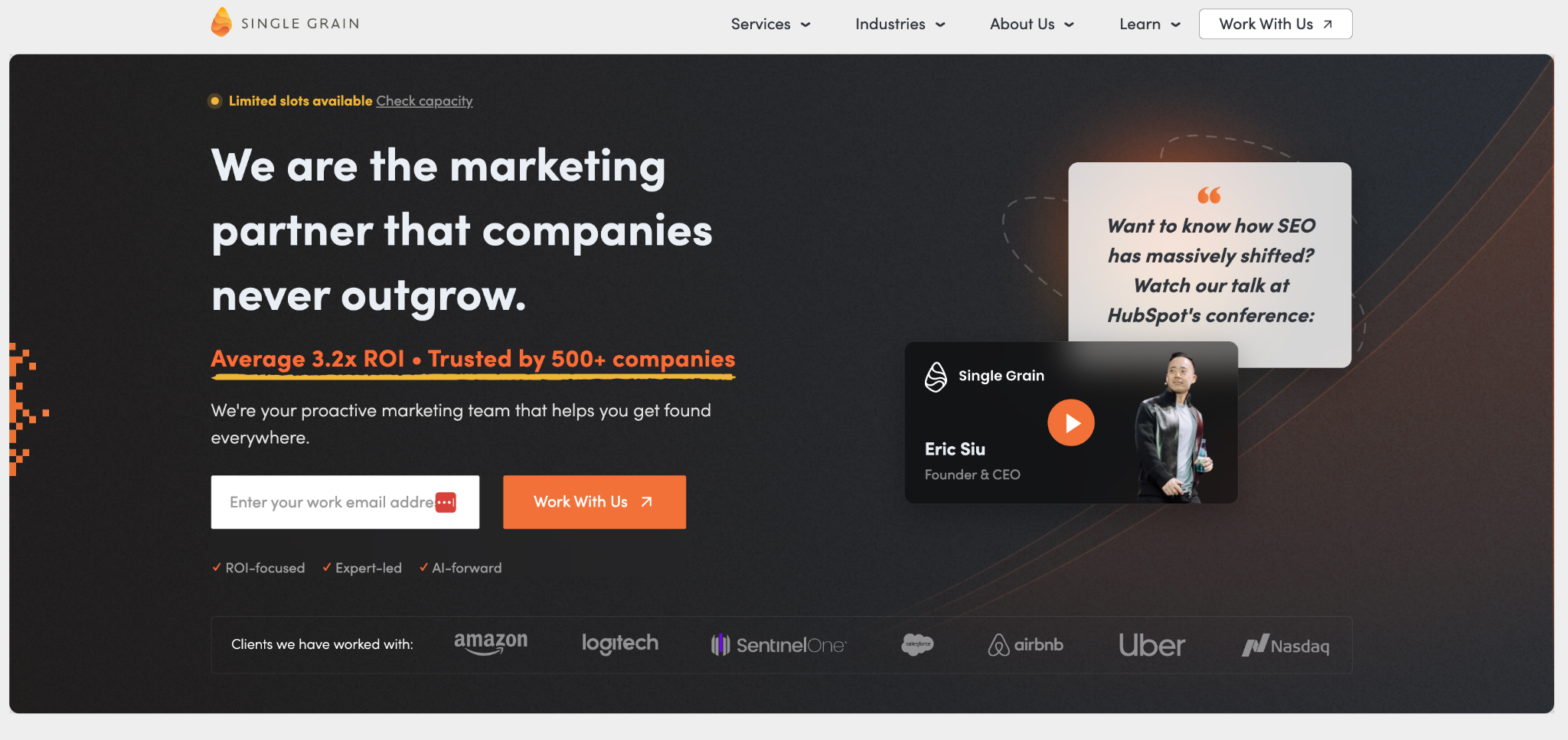 single grain homepage