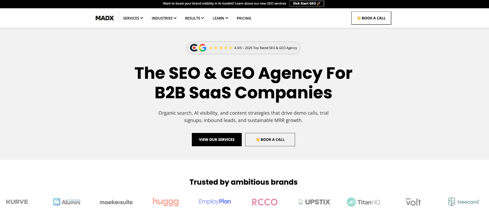 MADX Digital homepage