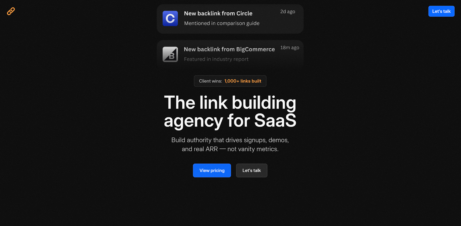 SaaSBacklinks homepage