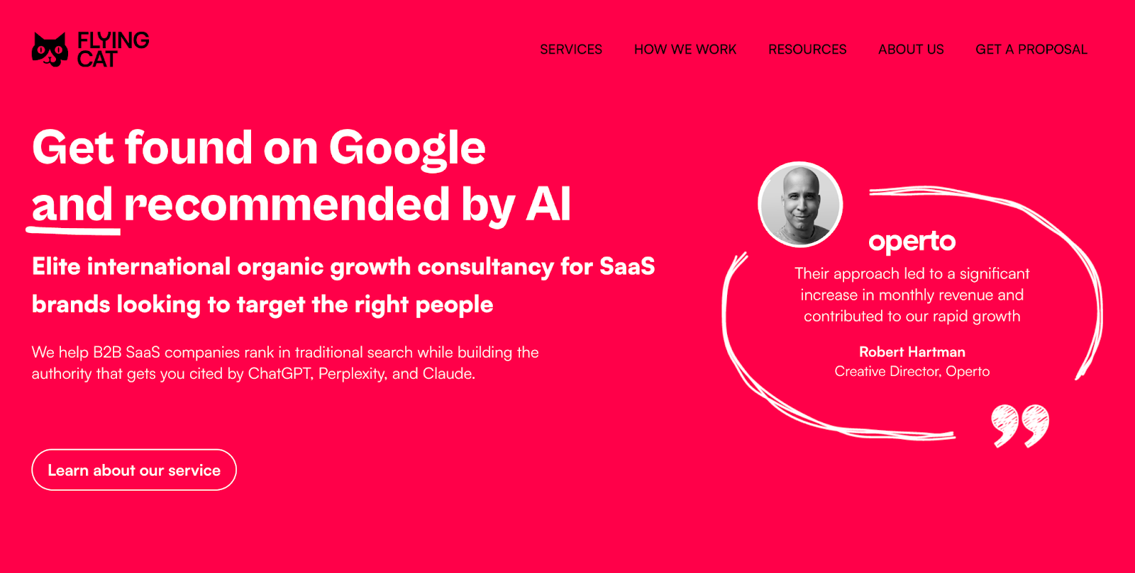 flying cat marketing homepage