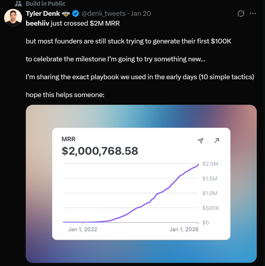 Tyler Denk social post