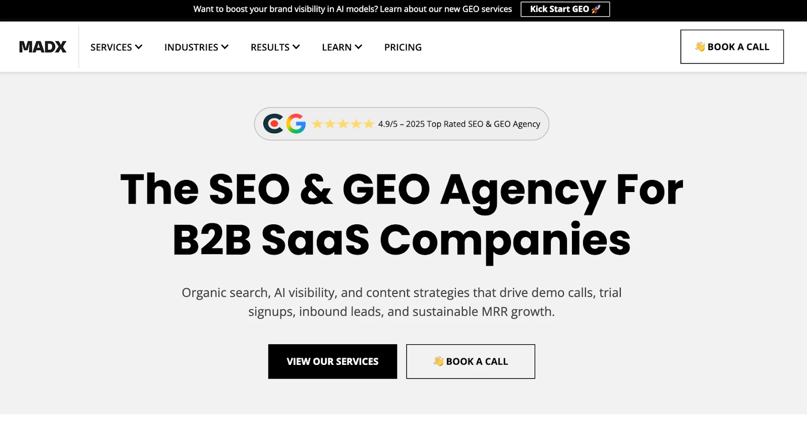 MADX Digital homepage