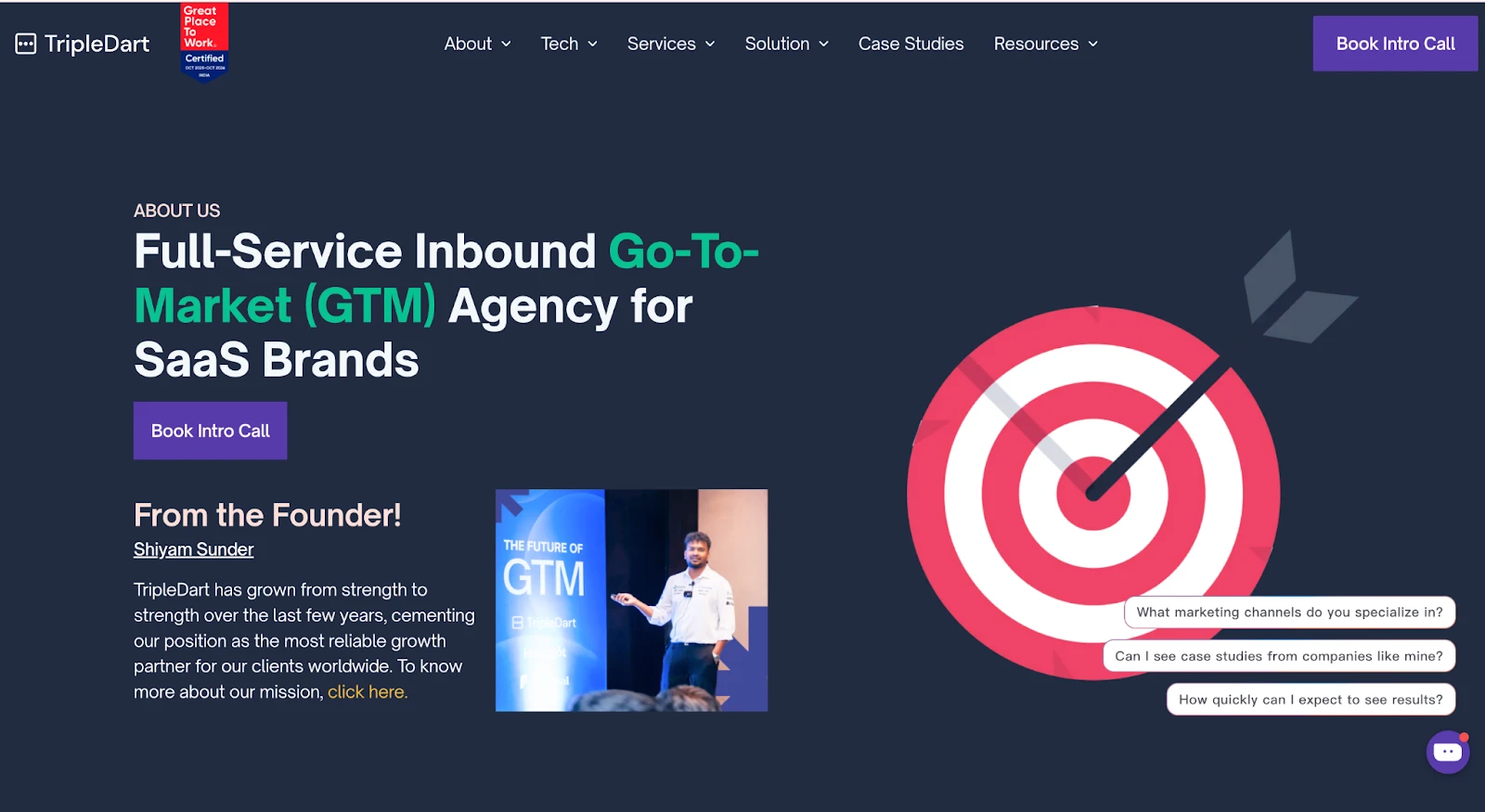 tripledart about us page