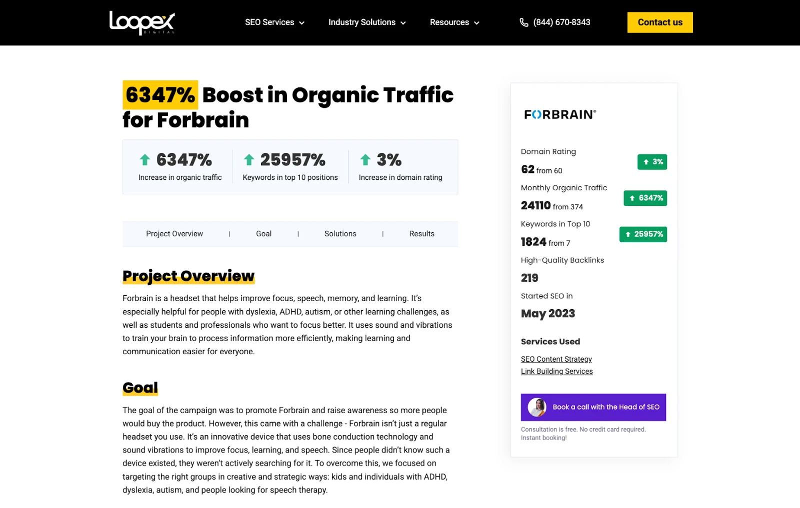 Forbrain case study screenshot