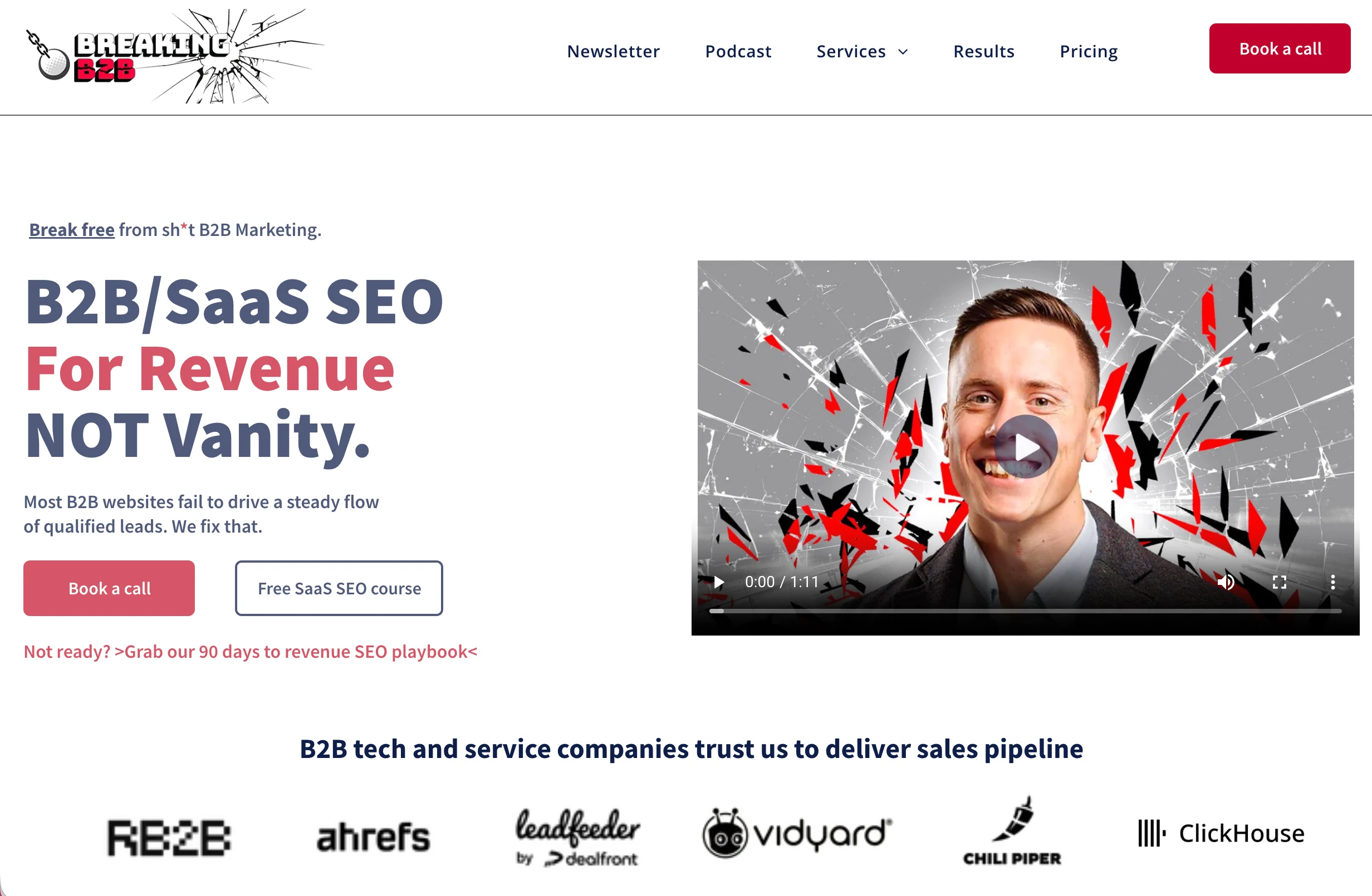 breaking b2b homepage