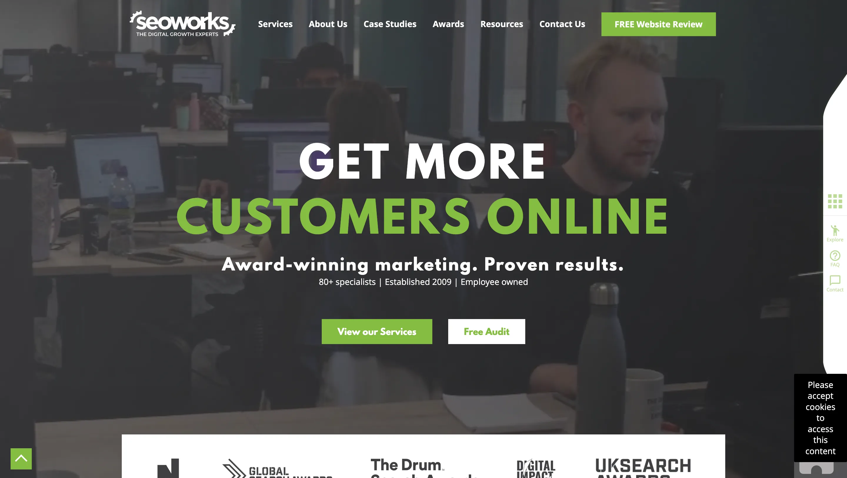 the seo works homepage