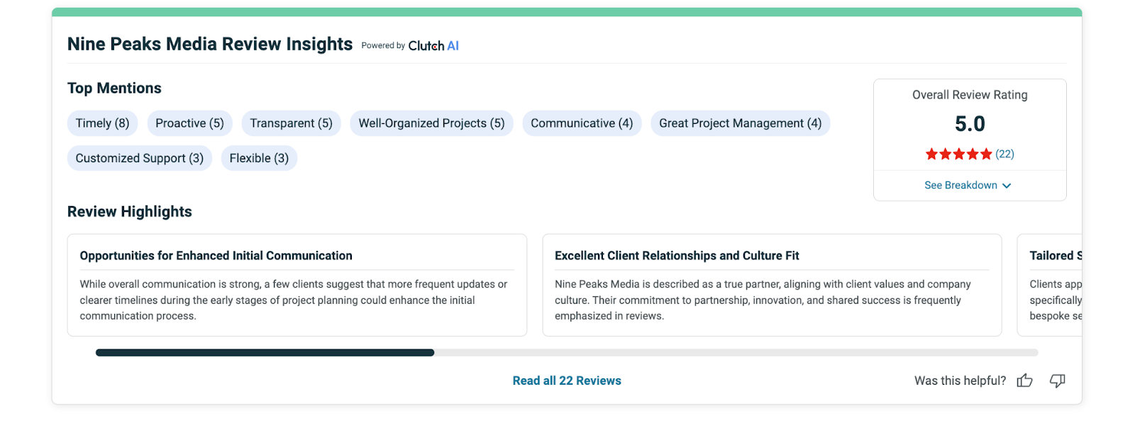 nine peaks reviews from clutch