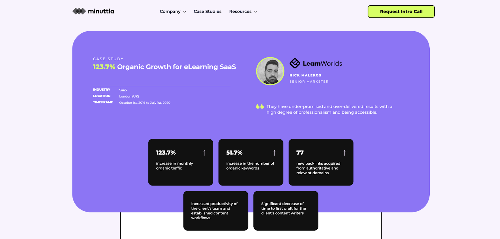 minuttia's learnworlds case study