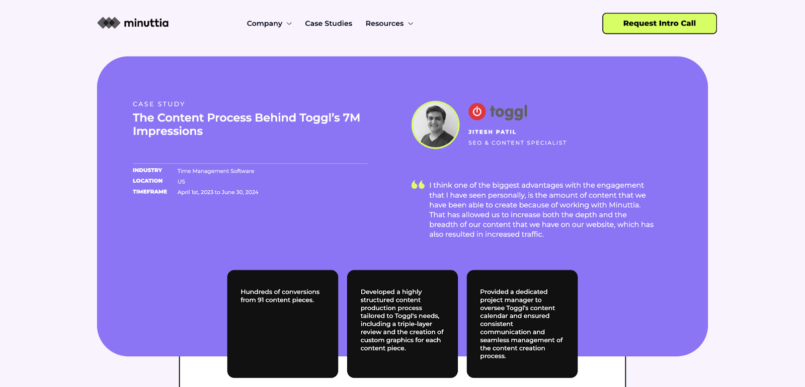 minuttia's toggl case study