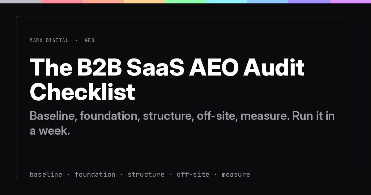 The B2B SaaS AEO Audit Checklist
