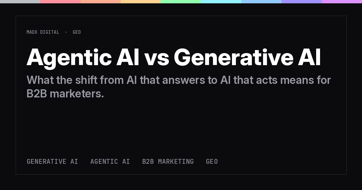 Agentic AI vs Generative AI: What the Shift Means for B2B Marketers