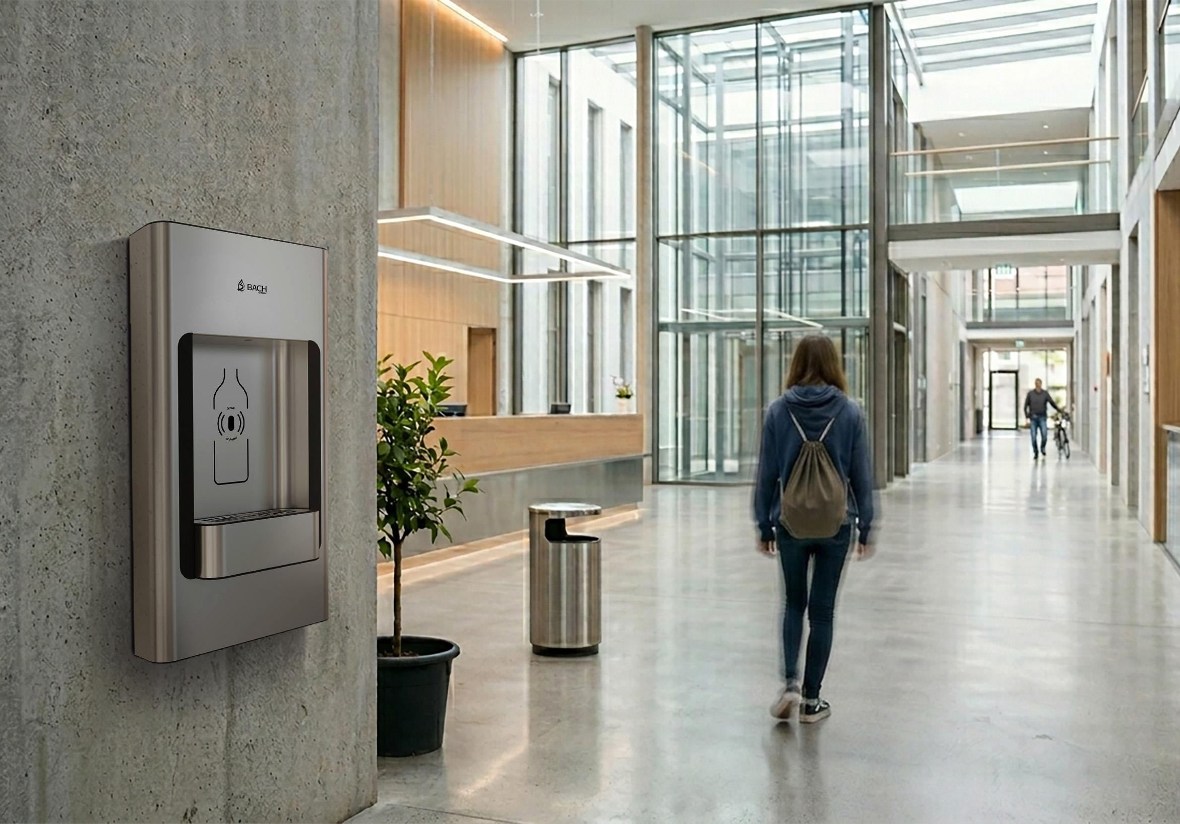 Wasserspender Kaskade in einer Schule