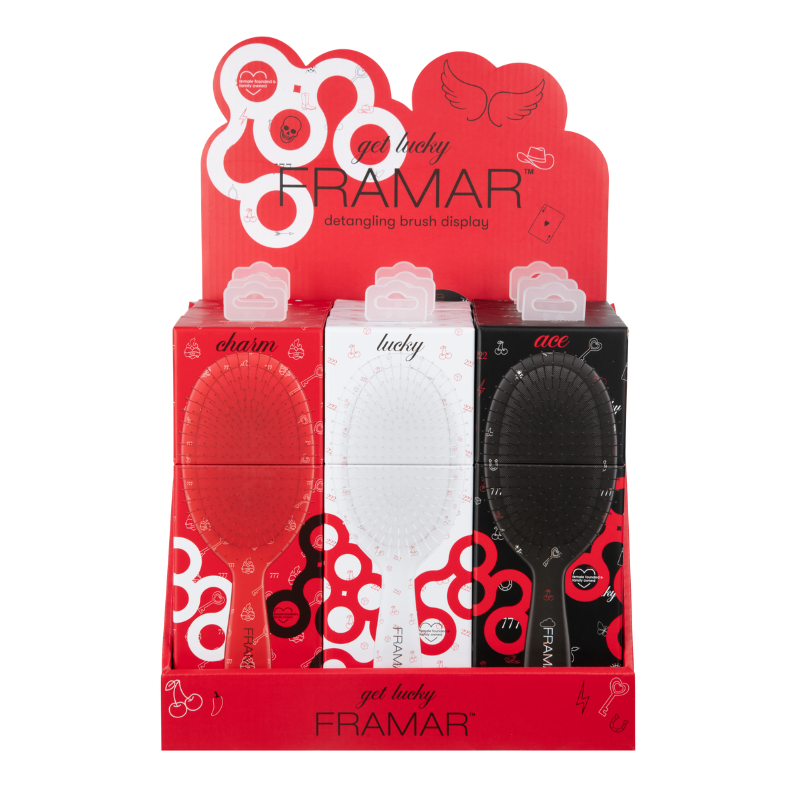 Framar Get Lucky - 9PC Detangle Brush Display