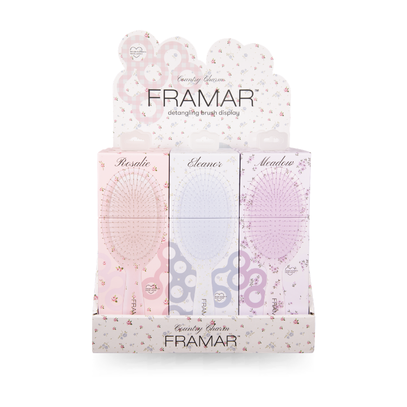Framar Country Charm - 9PC Detangle Brush Display