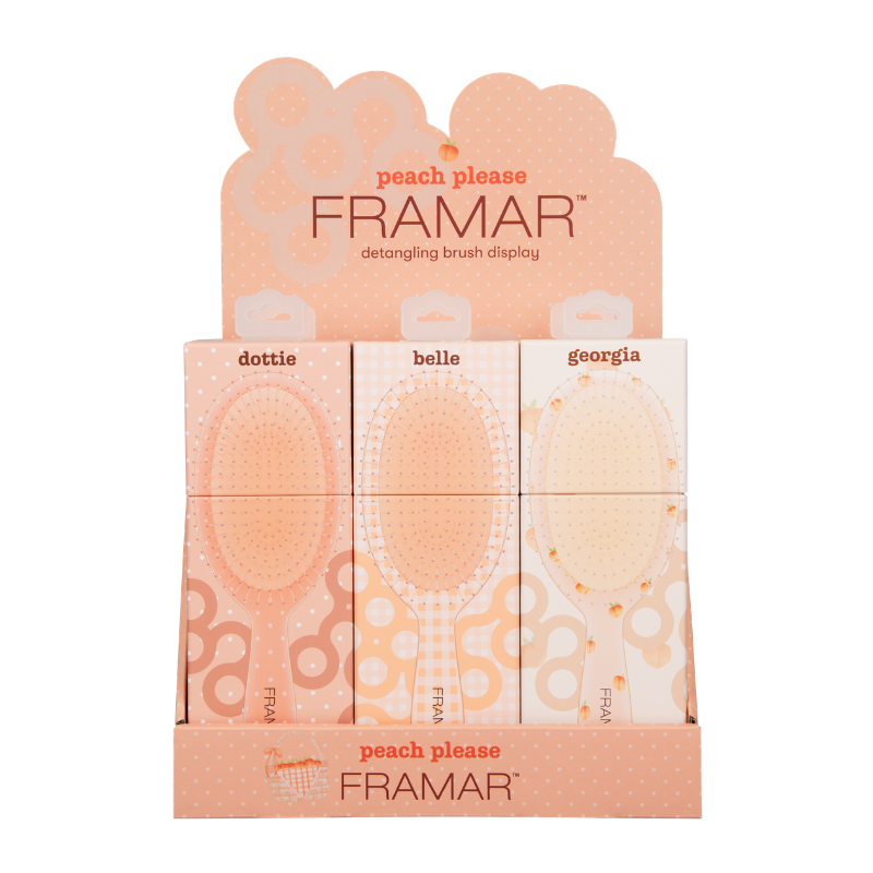 Framar Peach Please Detangle Brush Display 9PC