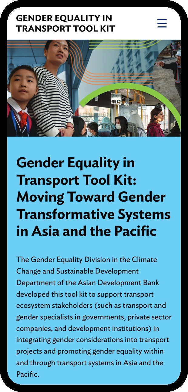 ADB Gender Equality in Transport Tool Kit