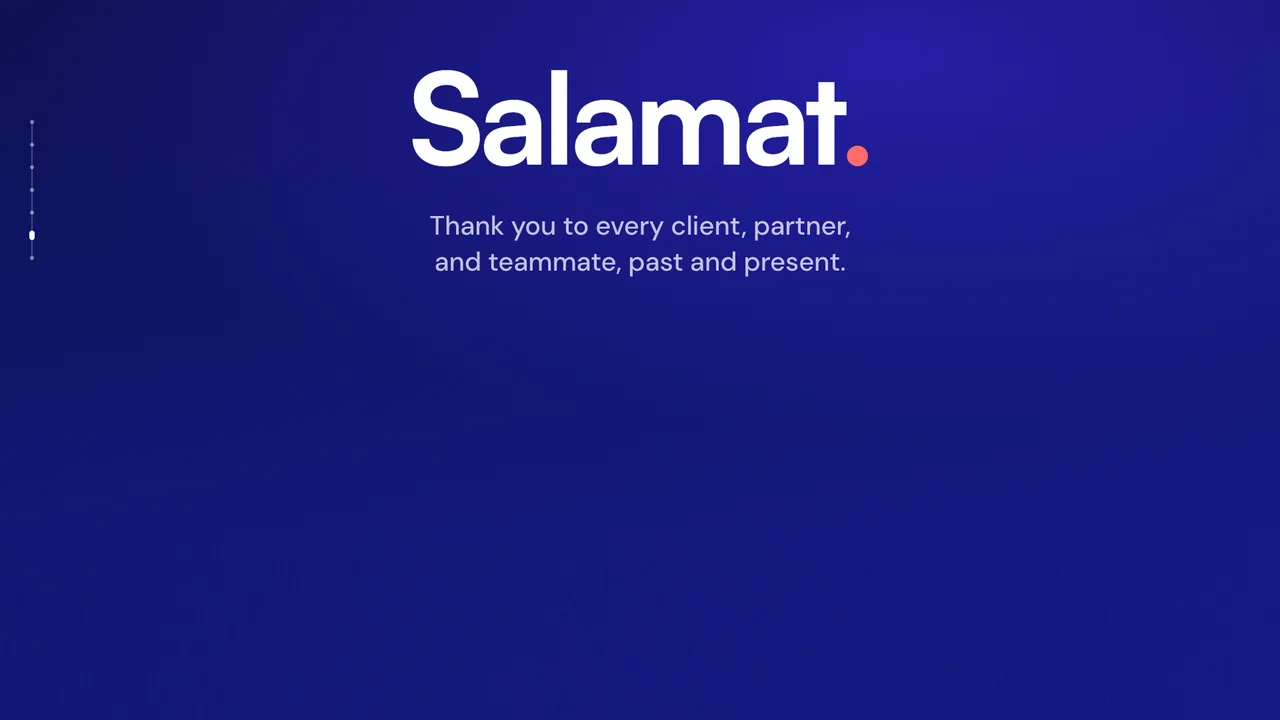 Dthree Digital 11th anniversary film. The frame reads: Salamat. Thank you to every client, partner, and teammate, past and present.