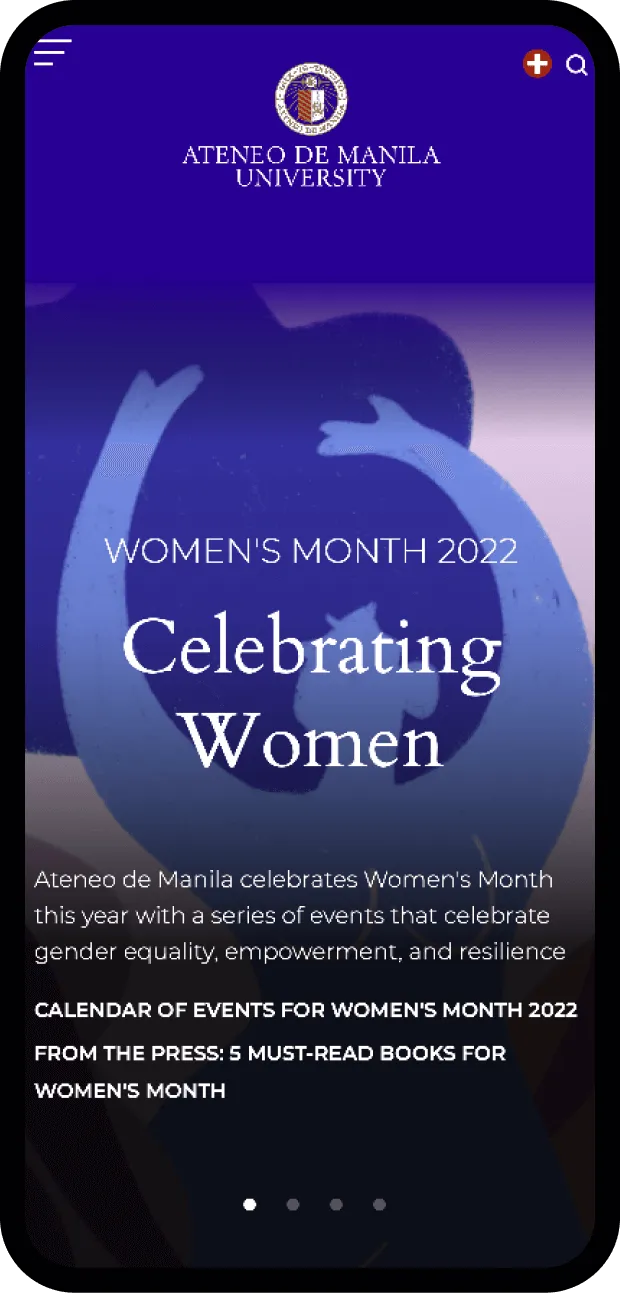 Ateneo de Manila University website on mobile