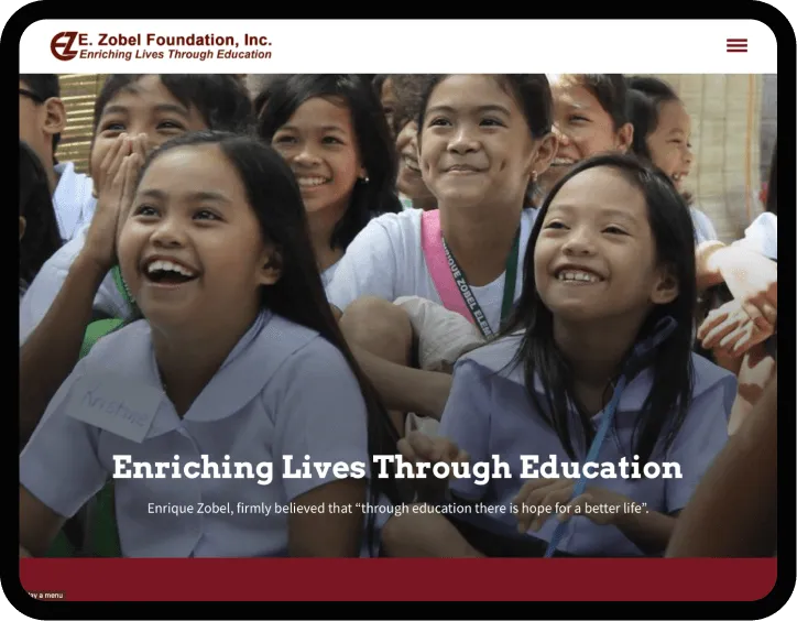 Web design screenshot of a university website.