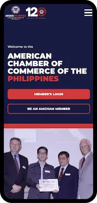 American Chamber of Commerce of the Philippines website on mobile