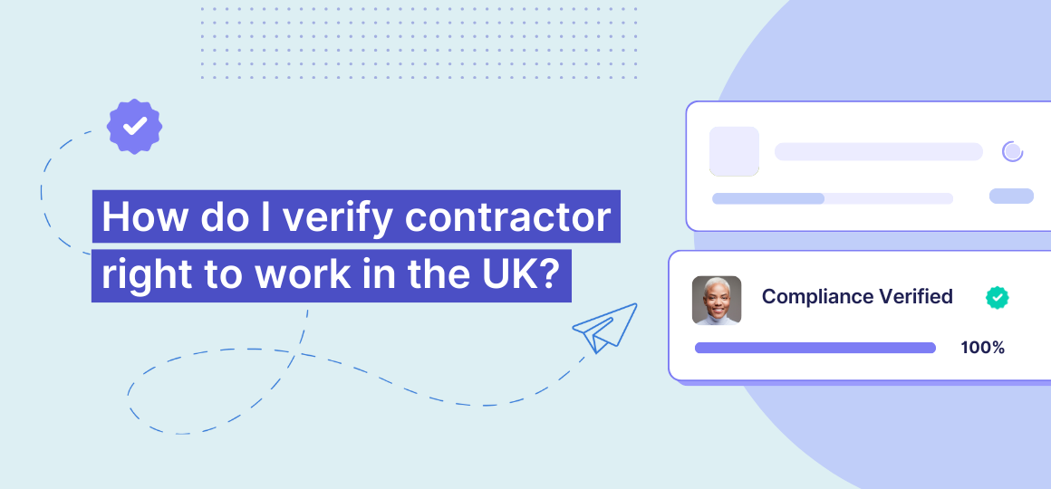 How do I verify contractor right to work in the UK?