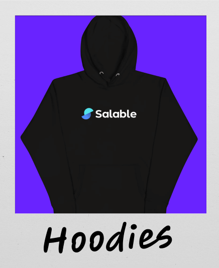 A product shot of a Salable branded hoody that you can get for free!