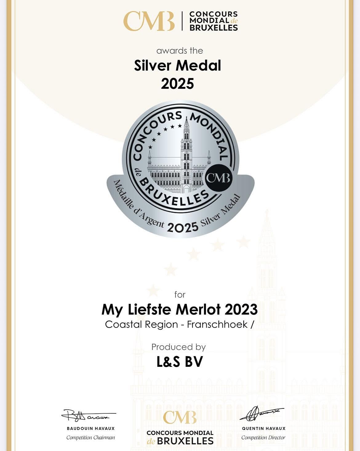 MY Liefste Merlot – W.O. Franschhoek – Zuid-Afrika - 2023