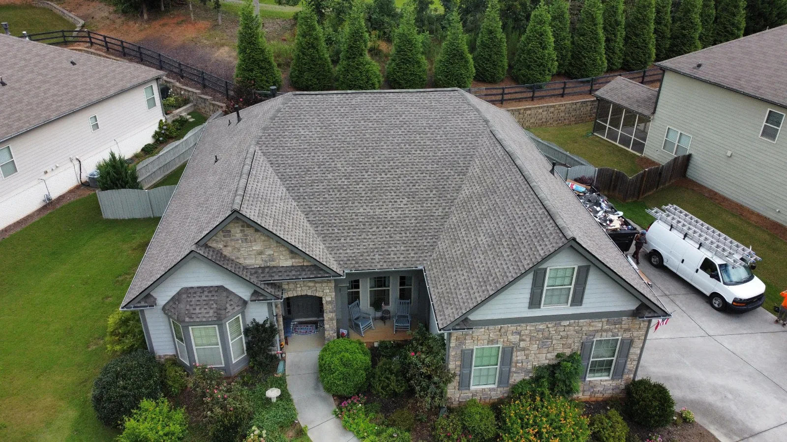 Completed residential roofing condition documented by Atlanta Prime Roofing