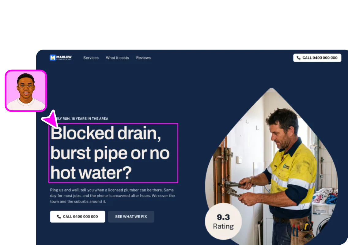 Example plumbing website