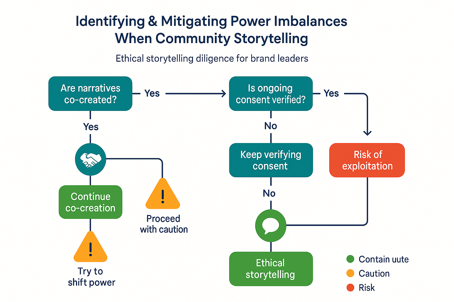 Navigate complex power dynamics with this decision tree that helps brands make ethically sound storytelling choices with community voices.