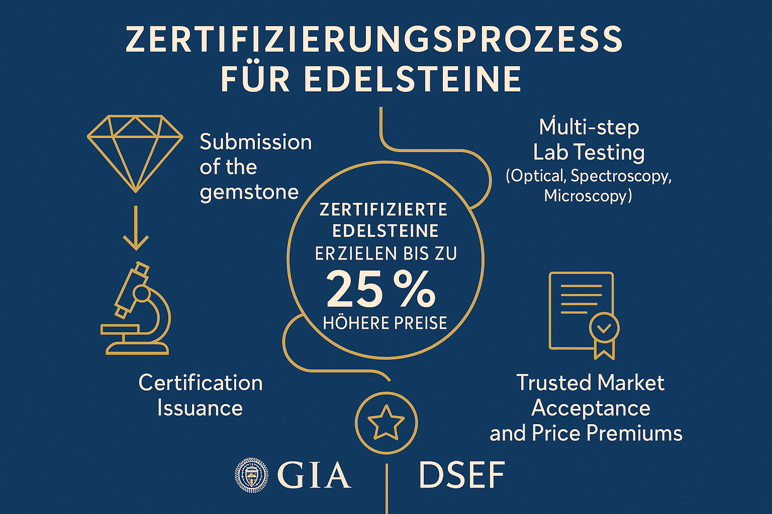Ihr Leitfaden durch den Zertifizierungsprozess – zeigt, wie professionelle Expertise den Wert Ihres Edelsteins sichert und Vertrauen schafft.
