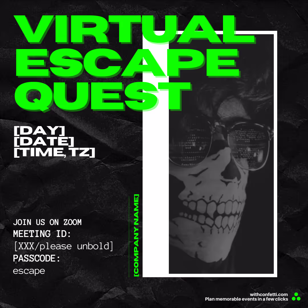 Virtual Escape Quest - Event Invitation Sample