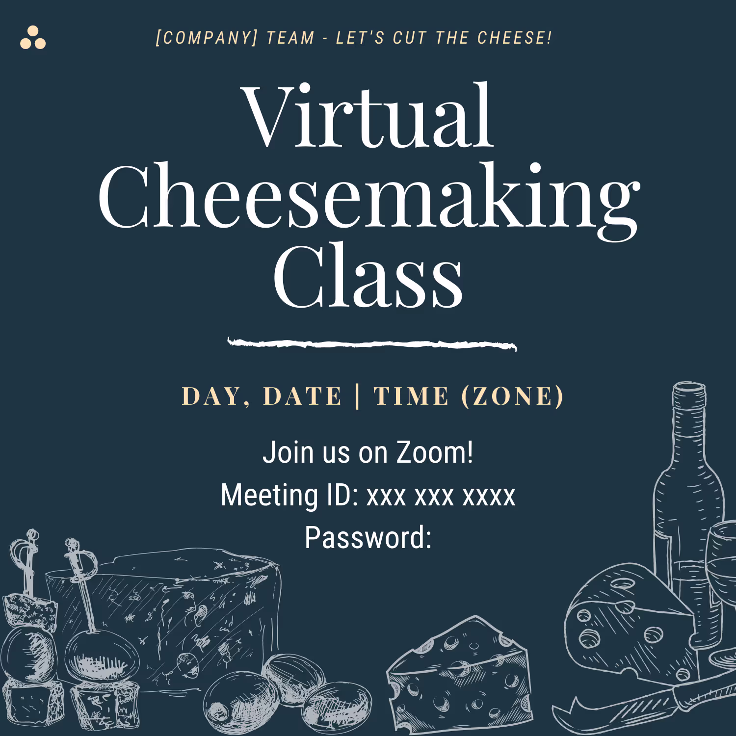 Cheese Making Class - Event Invitation Sample