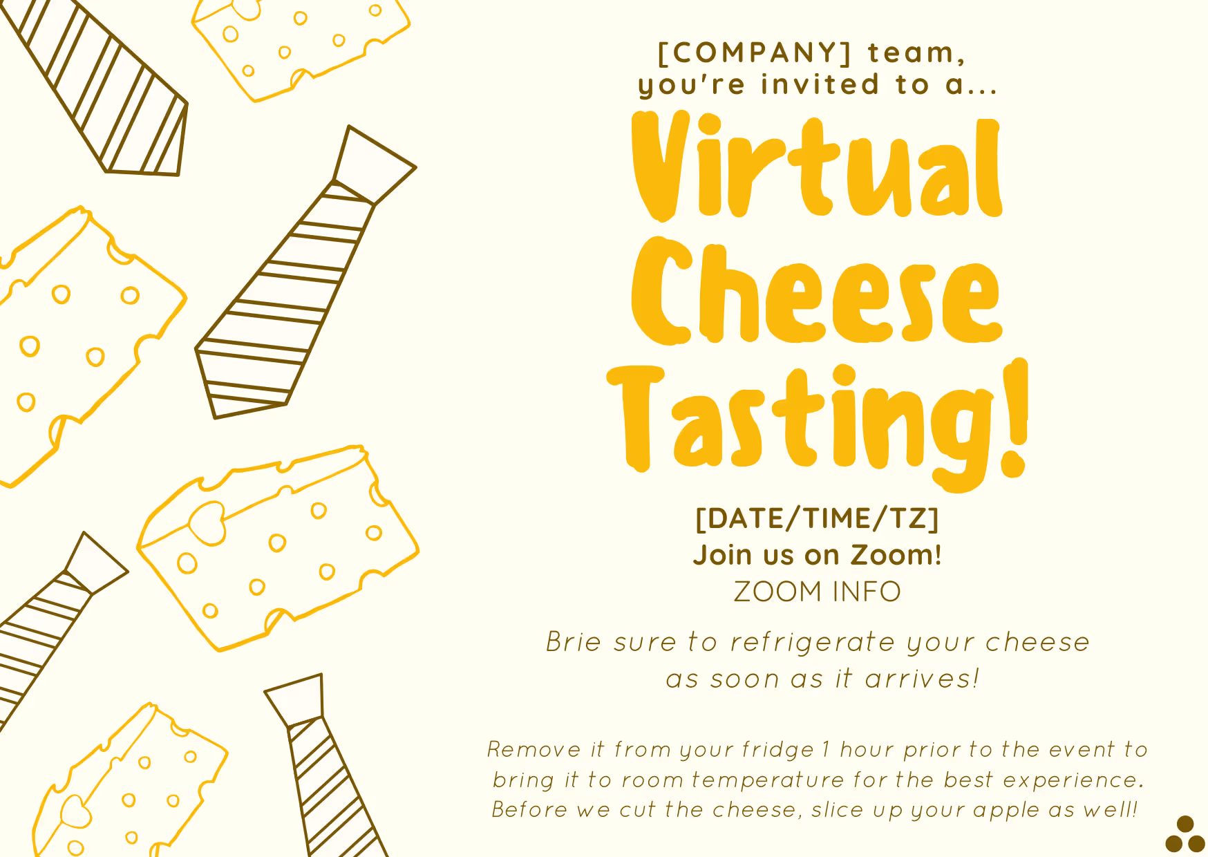 Cheese Tasting - Event Invitation Sample