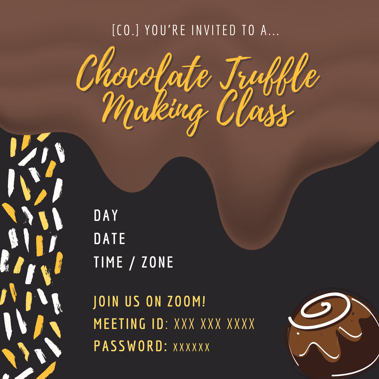 Chocolate Truffle Making Class - Event Invitation Sample