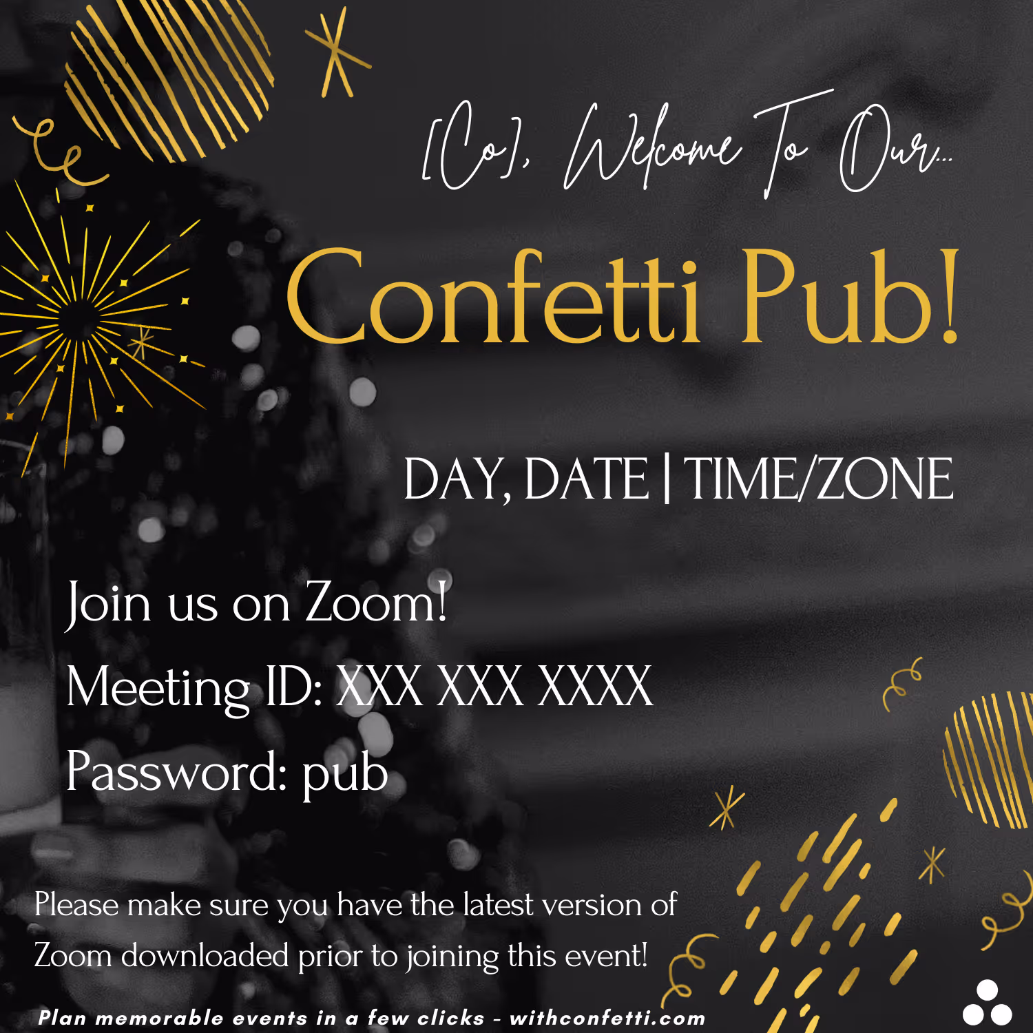 Confetti Pub - Event Invitation Sample