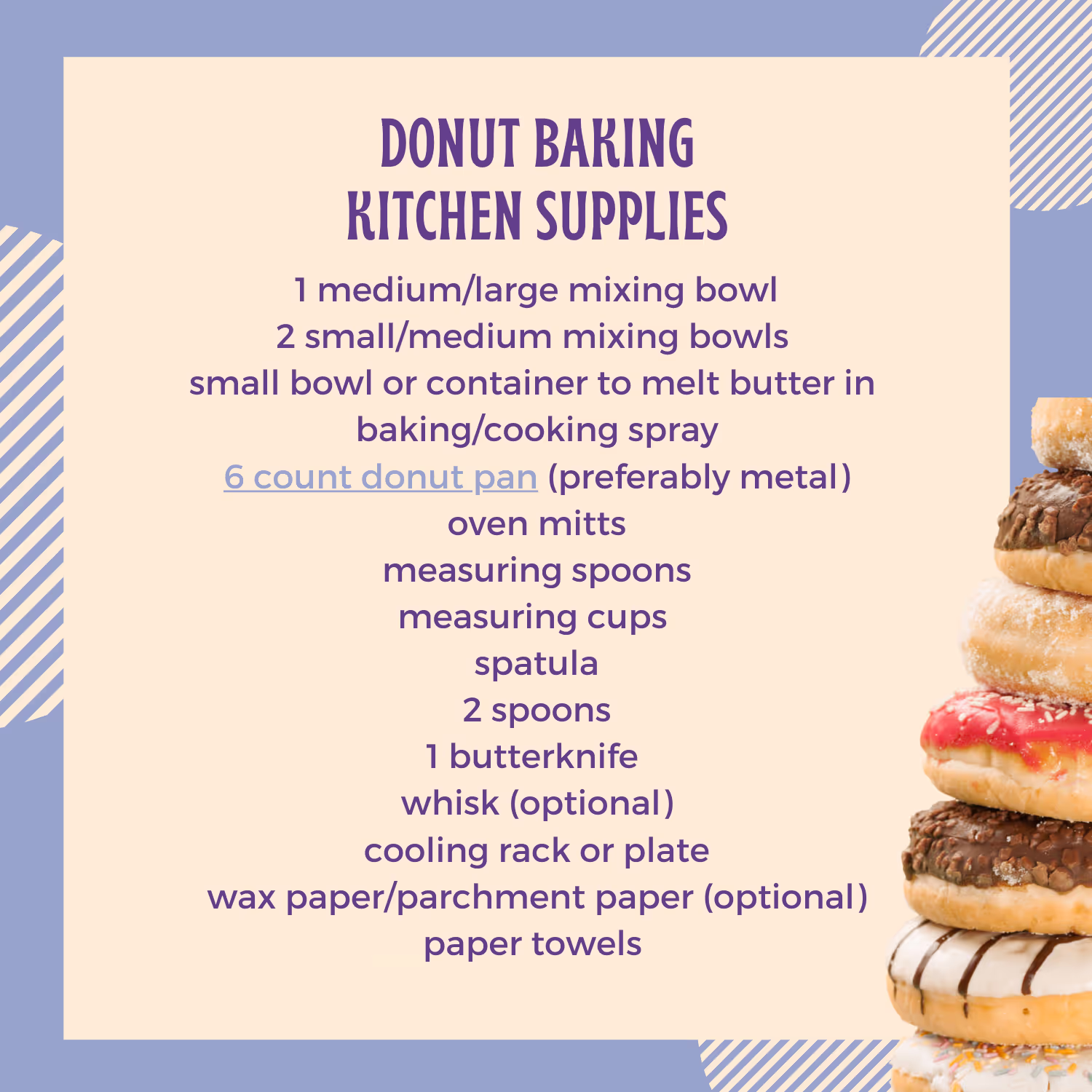 Donut Making Class Supplies