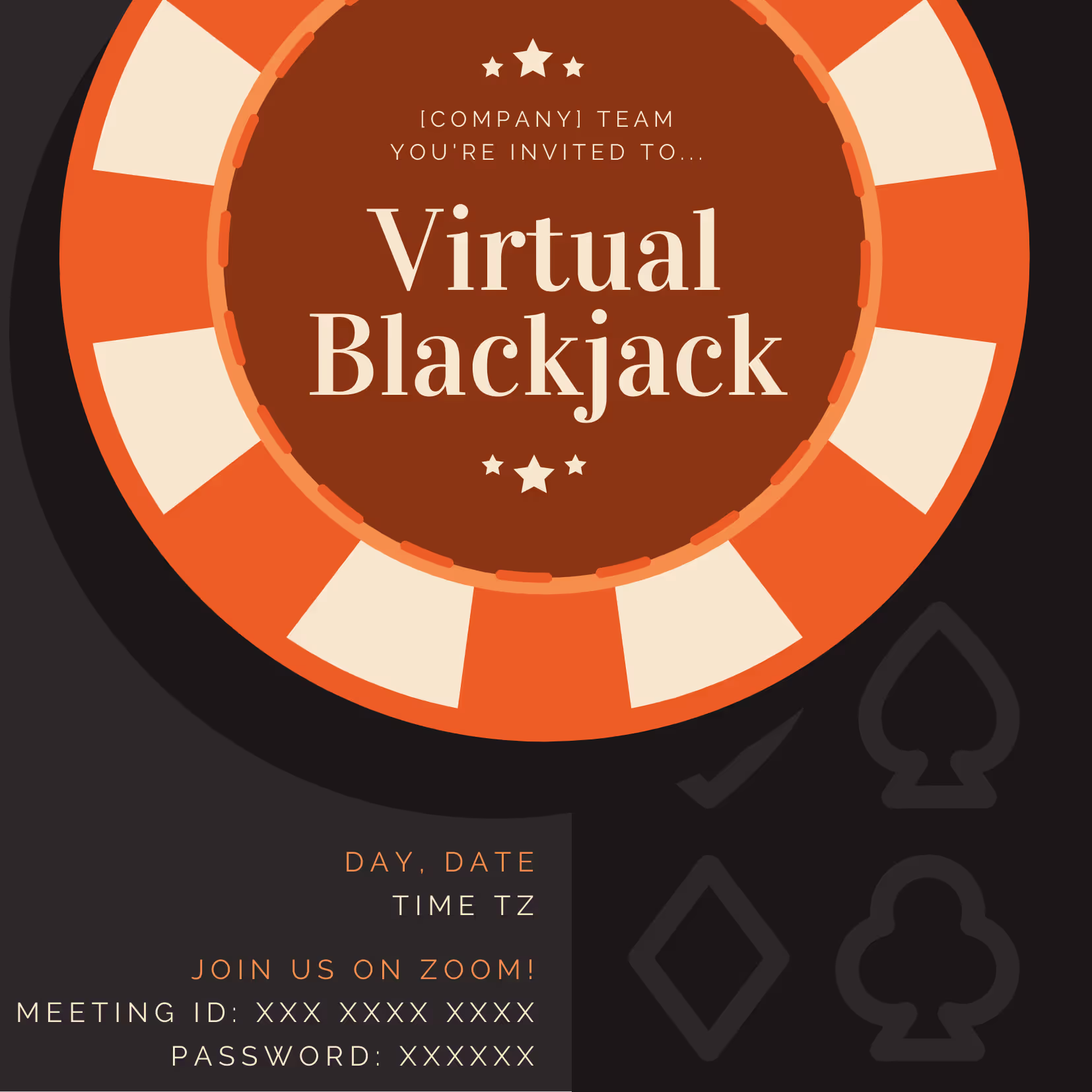 Blackjack - Event Invitation Sample