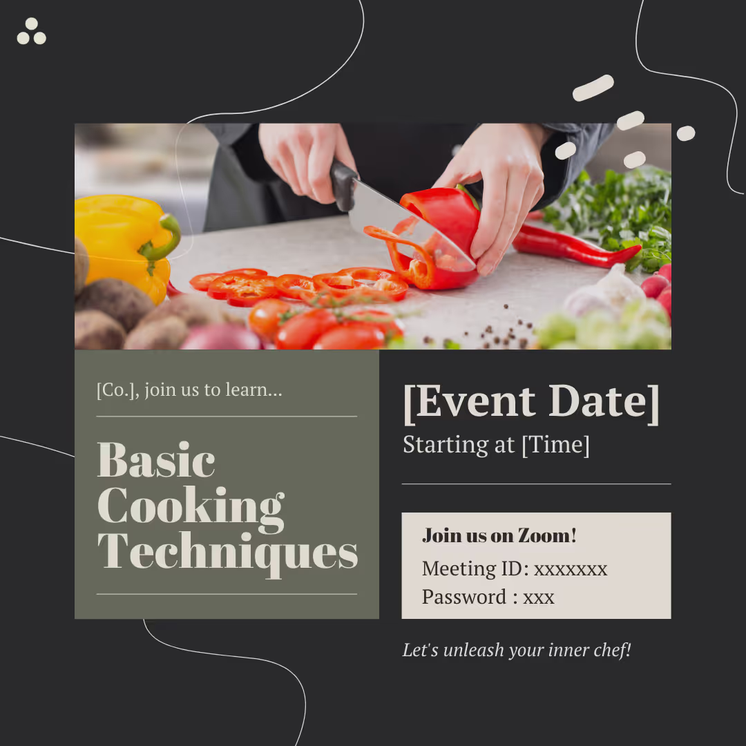 Cooking Basics Class - Event Invitation Sample