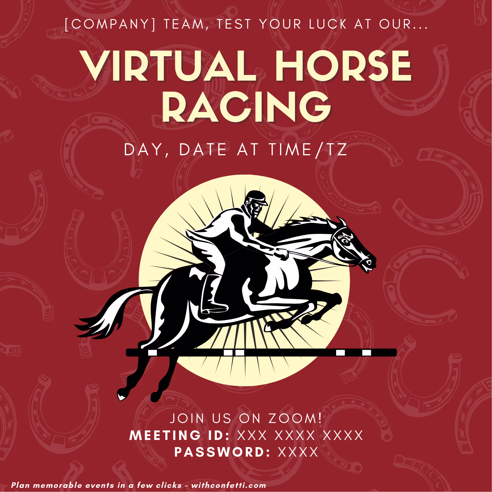 Horse Racing - Event Invitation Sample