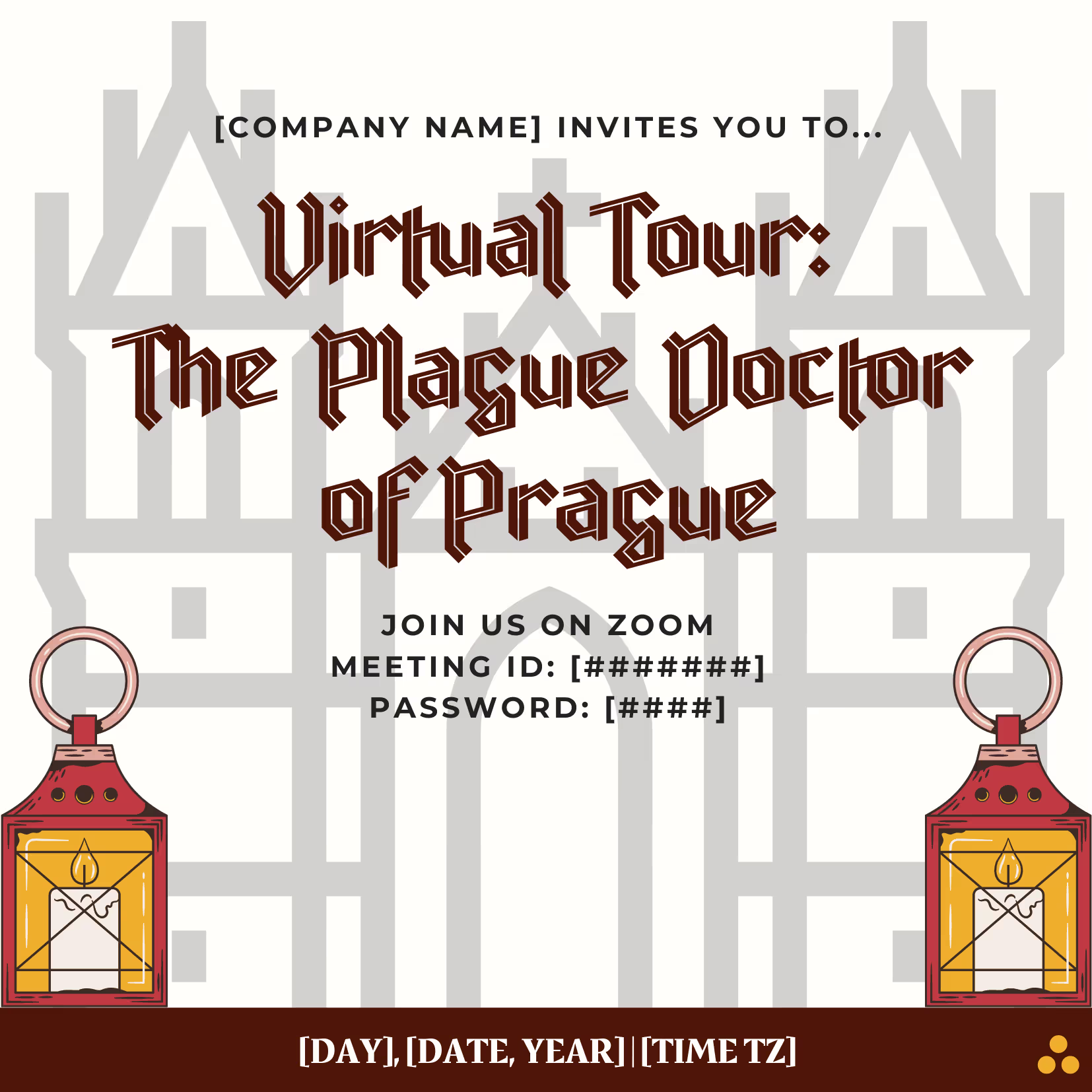 Plague Doctor of Prague Tour - Event Invitation Sample