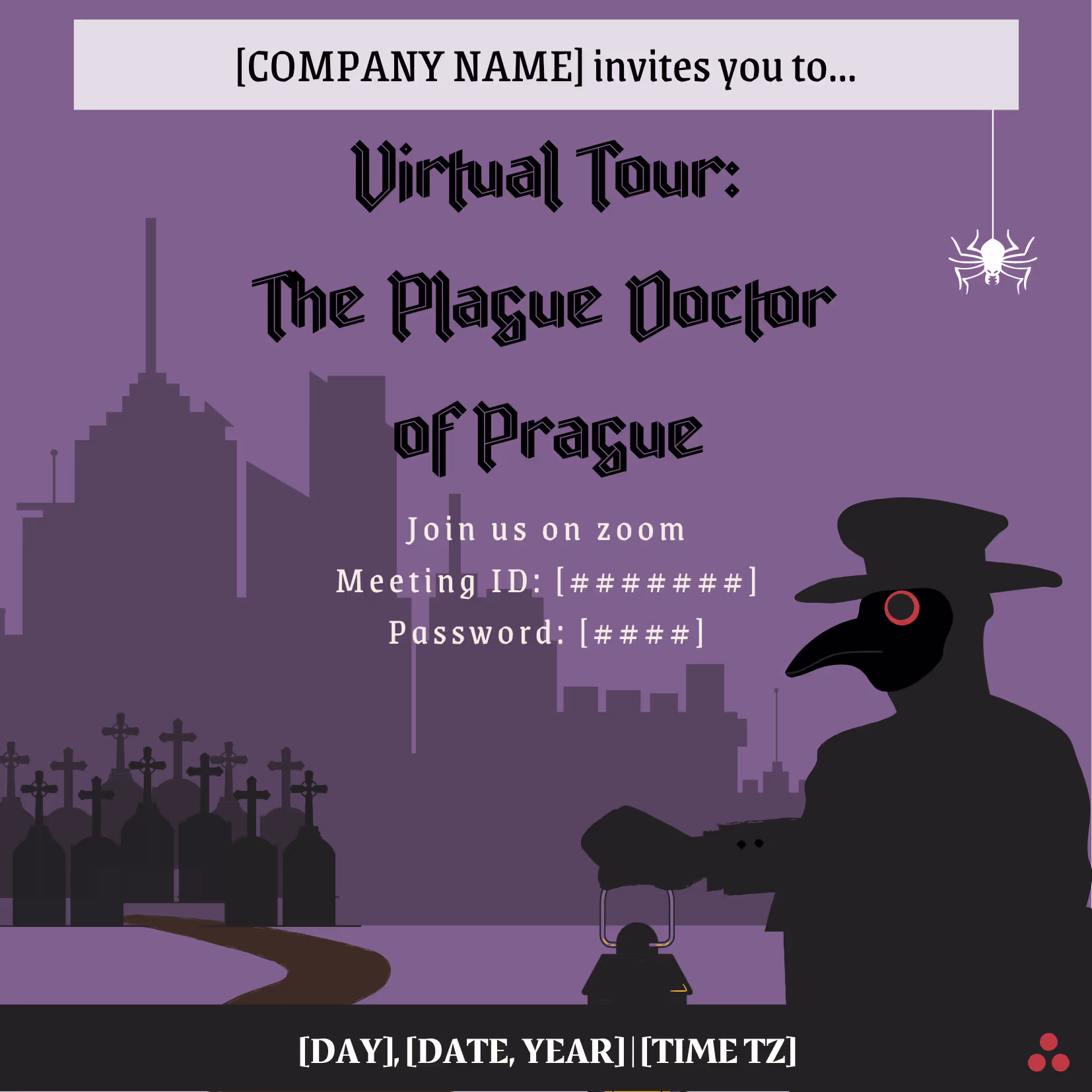 Halloween Plague Doctor of Prague Tour - Event Invitation Sample