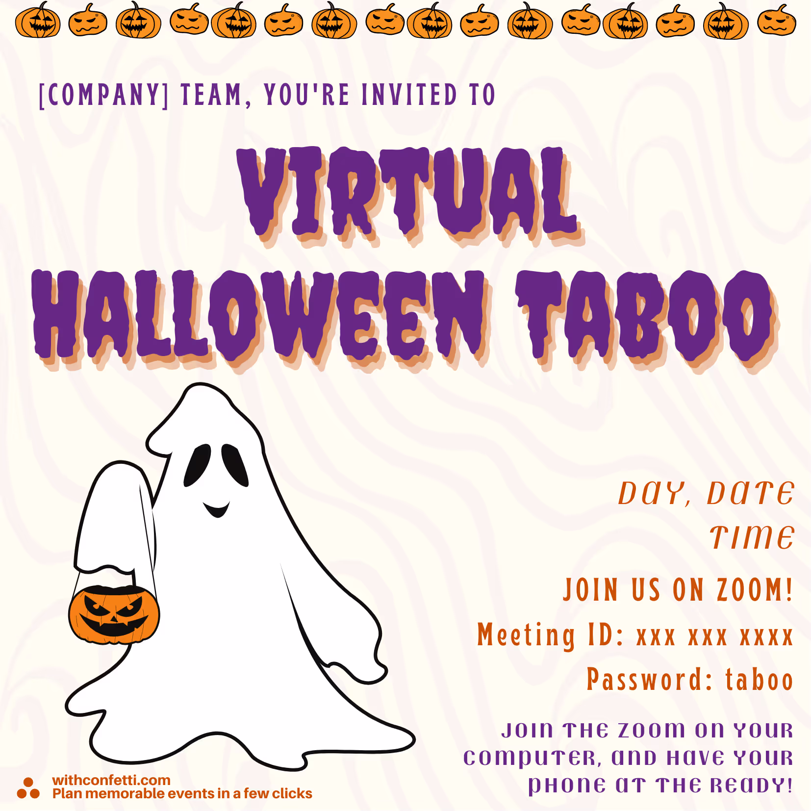 Halloween Taboo - Event Invitation Sample