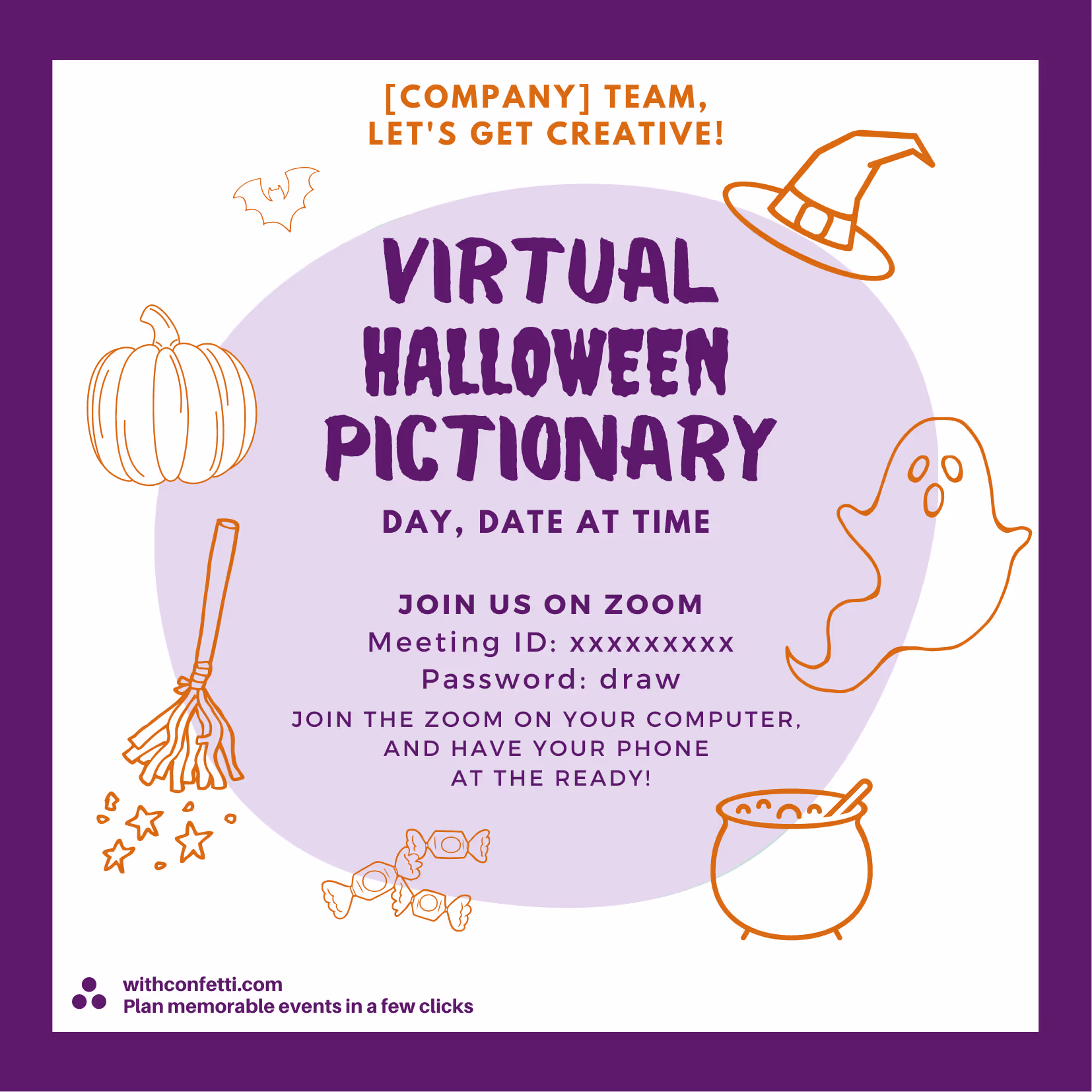 Halloween Pictionary - Event Invitation Sample
