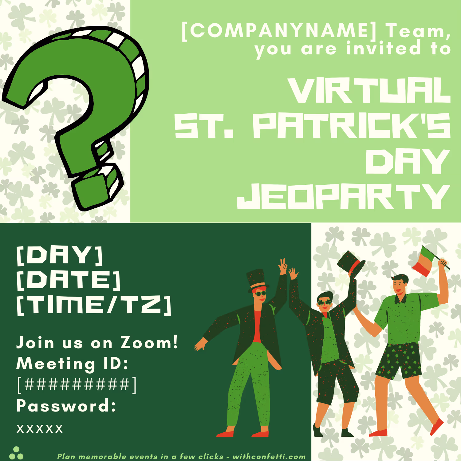 St. Patrick's Day Jeoparty - Event Invitation Sample